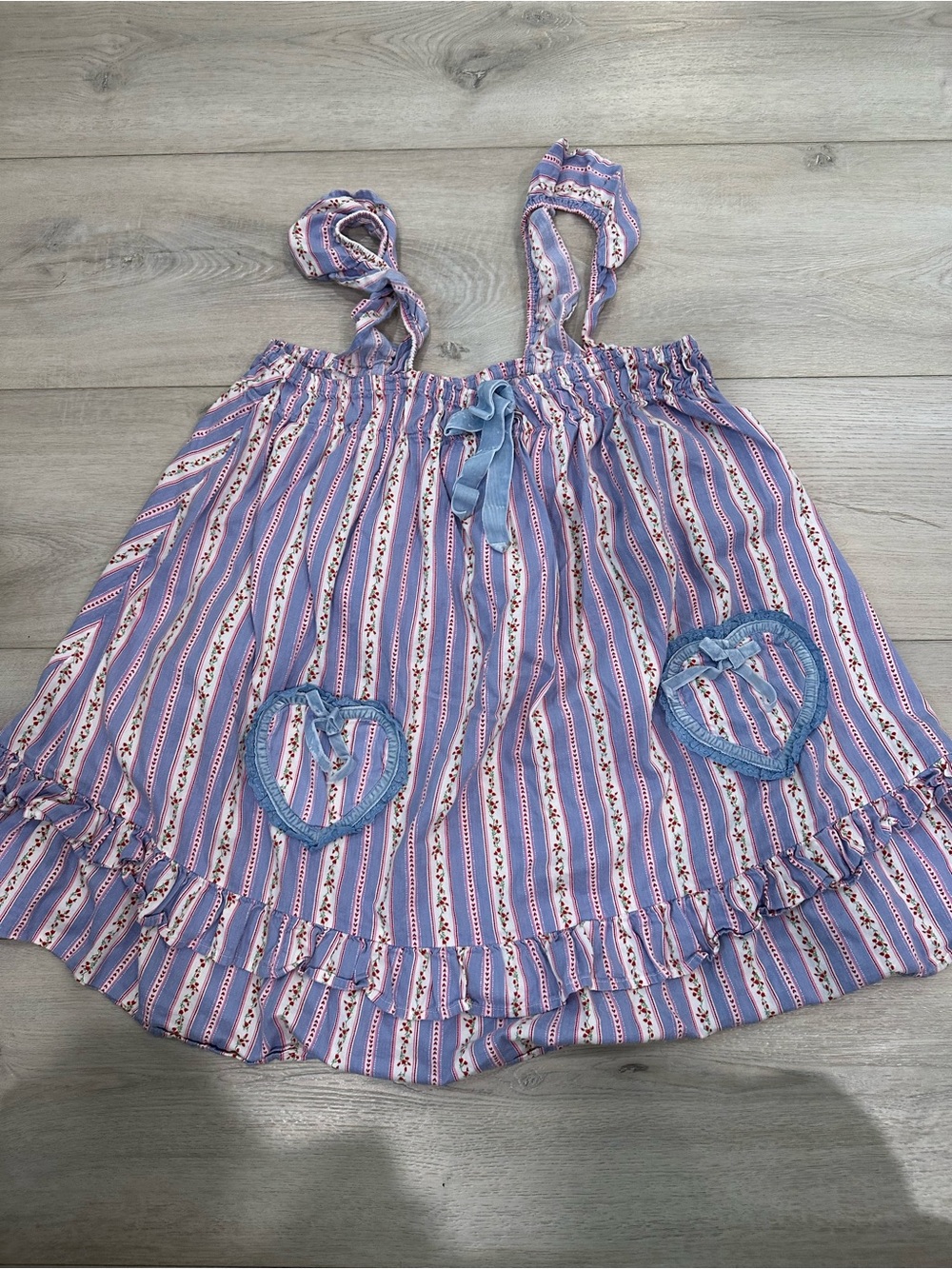Out From Under Urban Outfitters Floral Stripe Babydoll Mini Dress Small